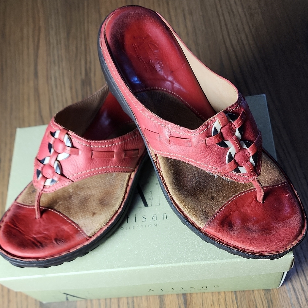 Clarks Women's Sandals in Red and Brown